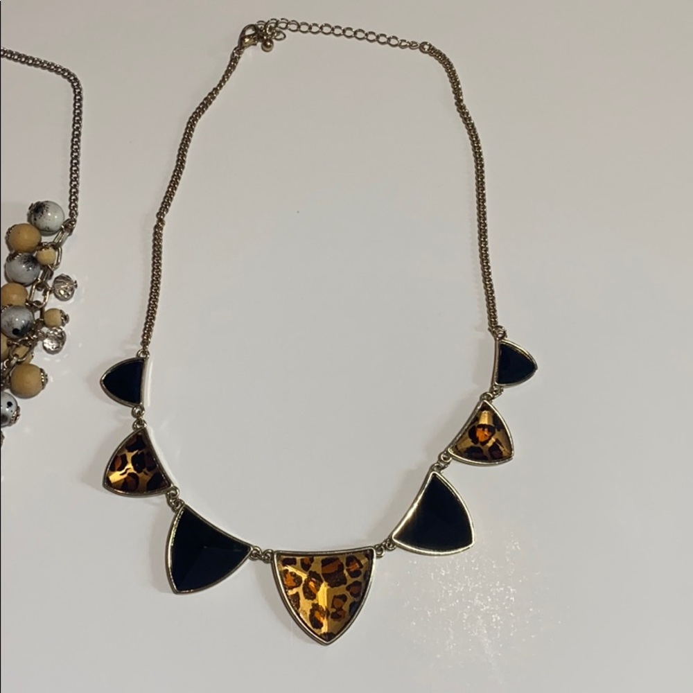 Cheetah & beaded statement necklace bundle!! - Picture 3 of 3